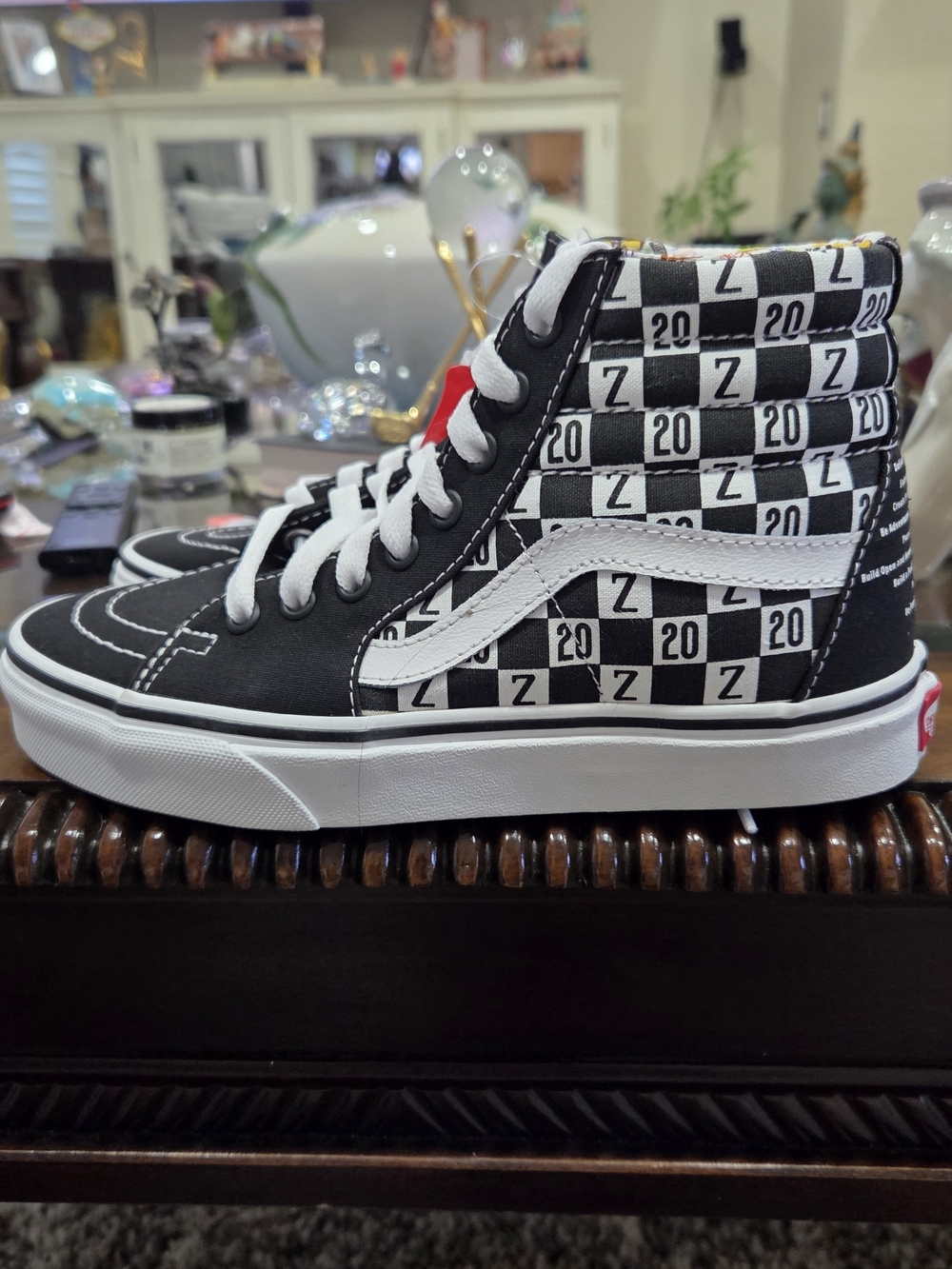 Vans Black & White Checkerboard High-Top Sneakers